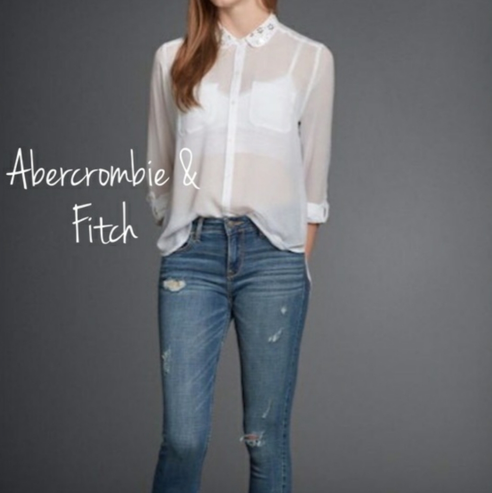Abercrombie&Fitch embellished sheer shirt.